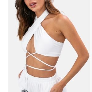 white adika wrap top